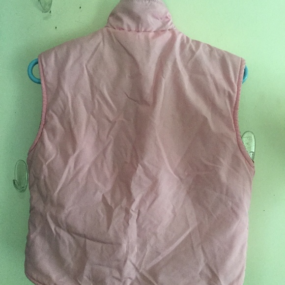 Reversible Warm Winter Vest Pink / Gray Fleece - Picture 4 of 6